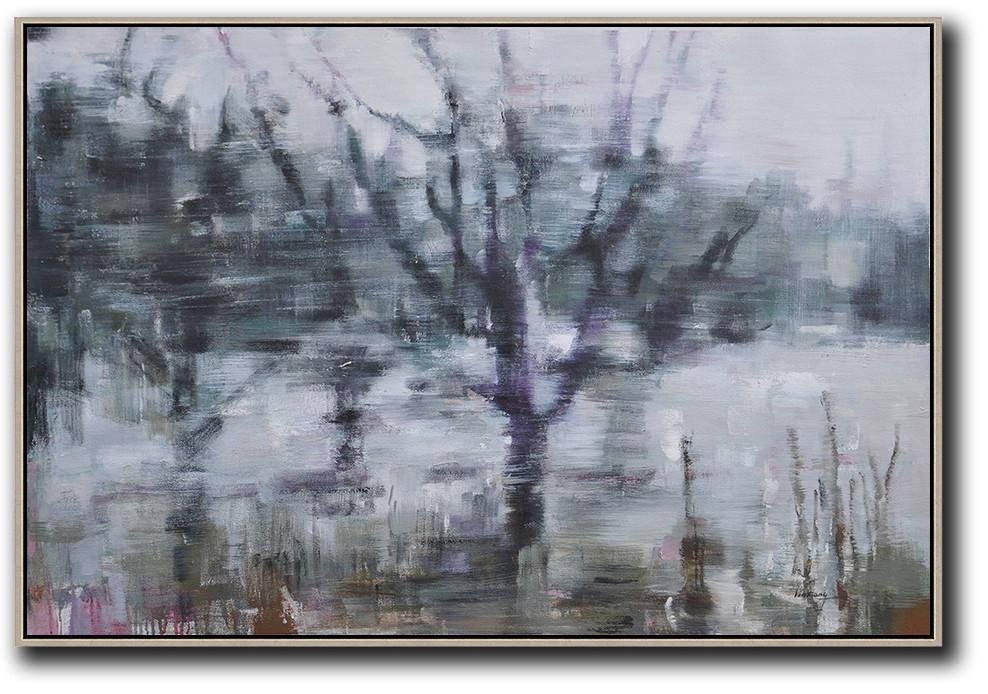 Horizontal Abstract Landscape Painting #LX62C - Click Image to Close